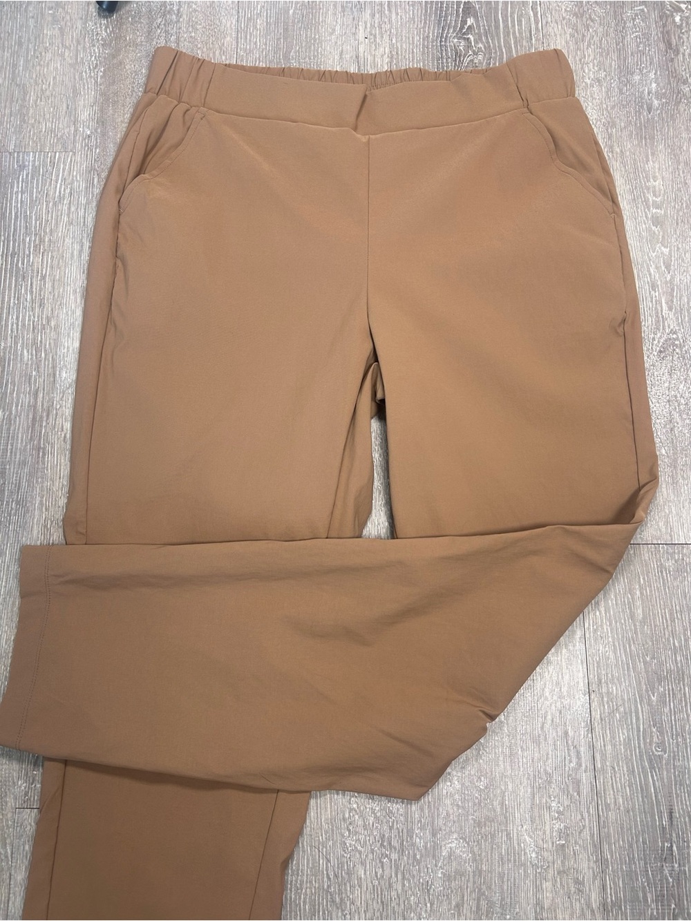 Modern Ambition Tan Stretch Trouser Pants Large Slim Cropped Ankle Office Career
